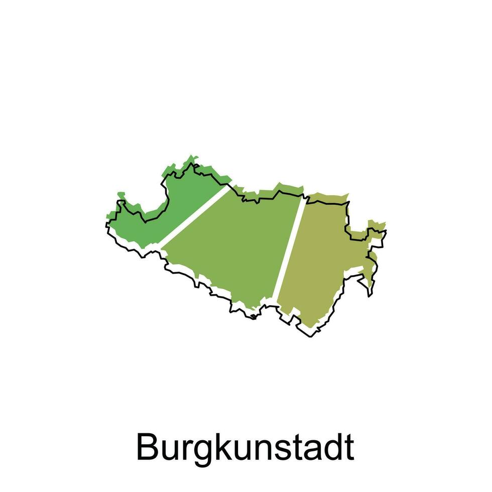 mapa do burgkunstadt colorida geométrico esboço projeto, mundo mapa país vetor ilustração modelo