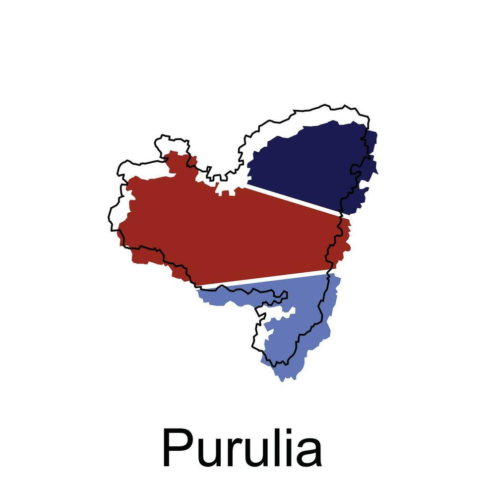 mapa do purulia moderno contorno, Alto detalhado vetor ilustração Projeto modelo, adequado para seu companhia