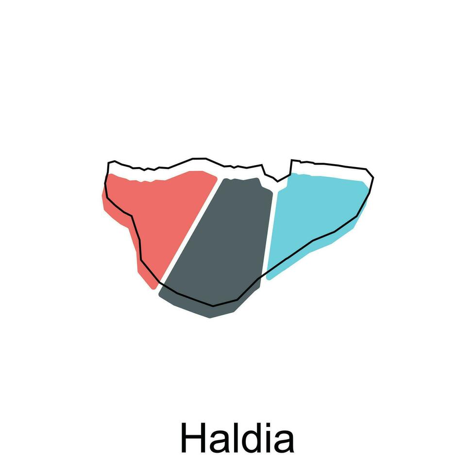 mapa do haldia moderno contorno, Alto detalhado vetor ilustração Projeto modelo, adequado para seu companhia