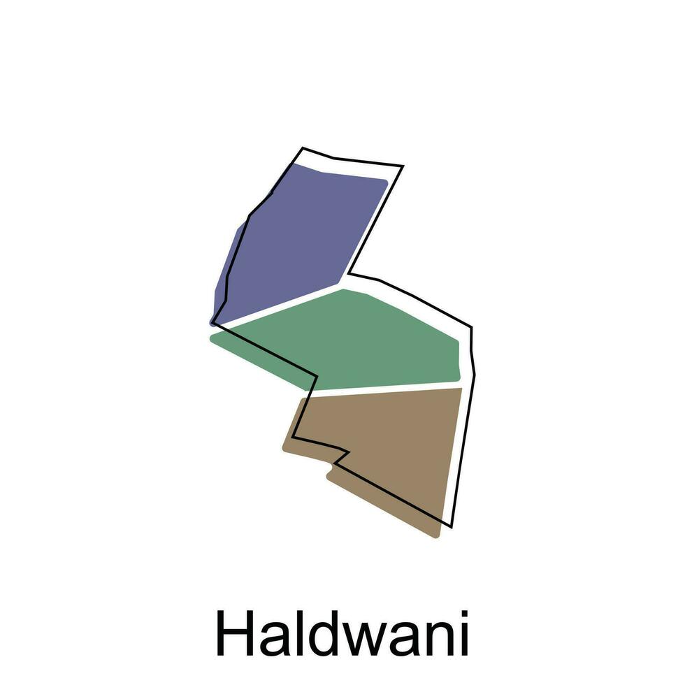 mapa do Haldwani moderno contorno, Alto detalhado vetor ilustração Projeto modelo, adequado para seu companhia