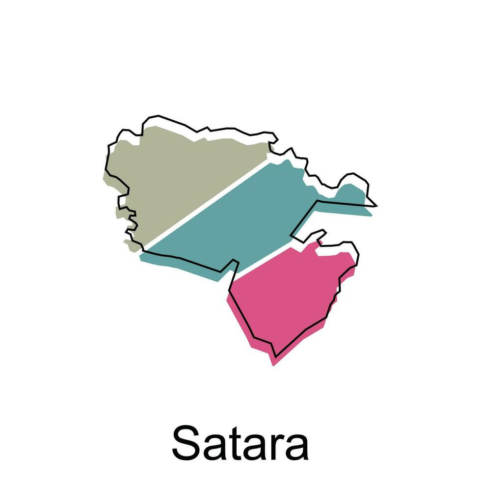 satara cidade do Índia país mapa vetor ilustração Projeto modelo, vetor com esboço gráfico esboço estilo em branco fundo