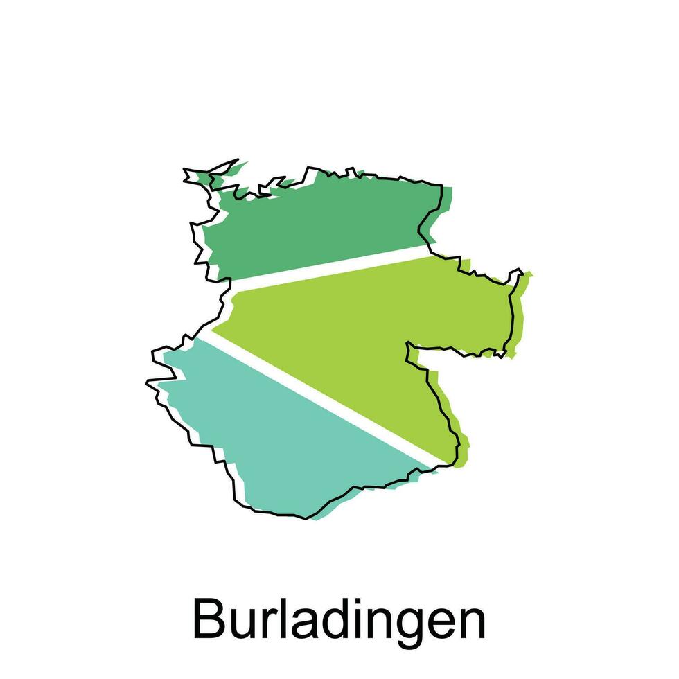 mapa do burladingen colorida geométrico esboço projeto, mundo mapa país vetor ilustração modelo