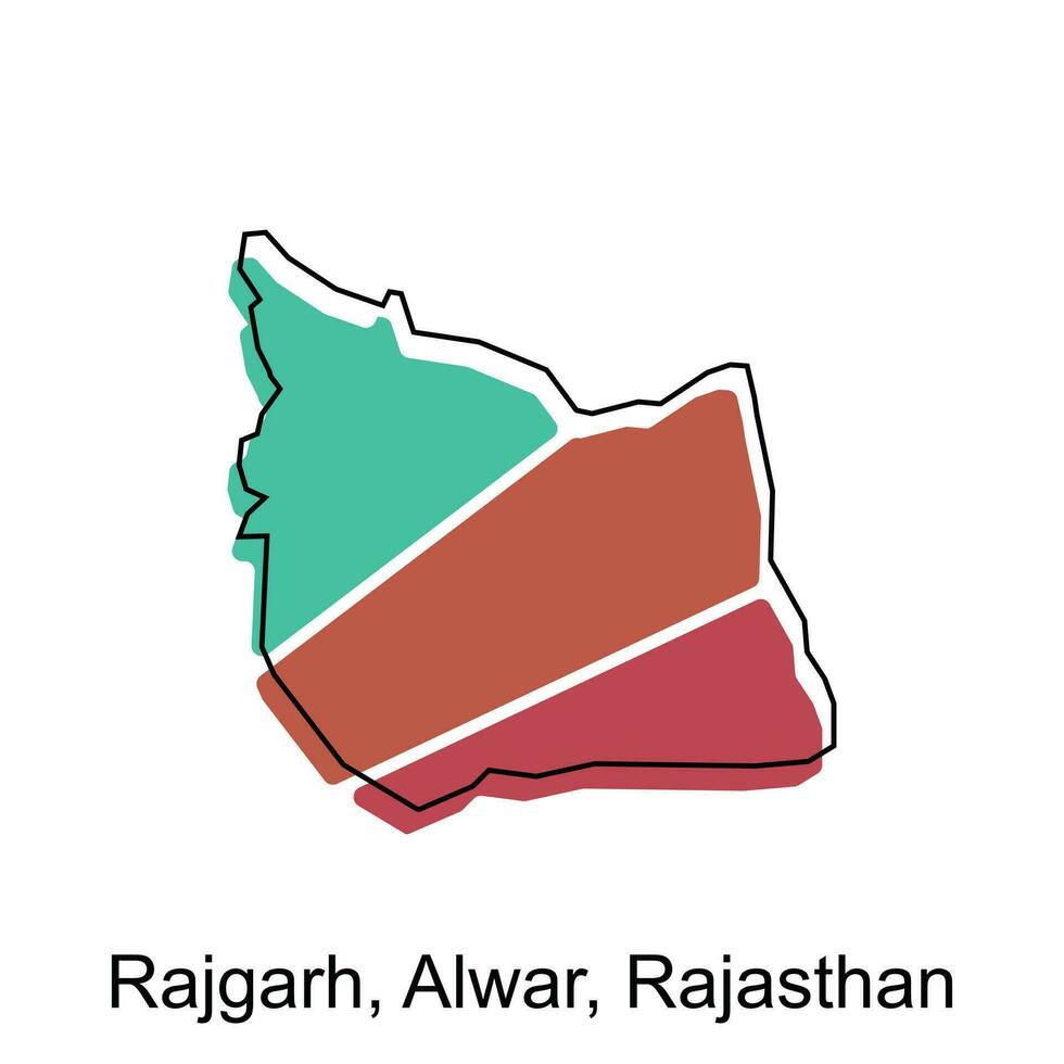 mapa do rajgarh, sempre, Rajastão cidade moderno contorno, Alto detalhado ilustração vetor Projeto modelo