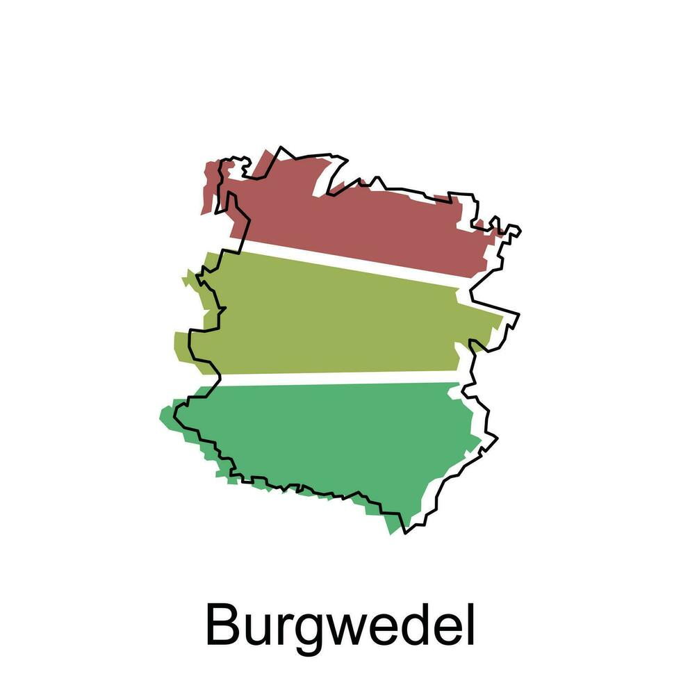 burguesa mapa. vetor mapa do a alemão país. fronteiras do para seu infográfico. vetor ilustração Projeto modelo