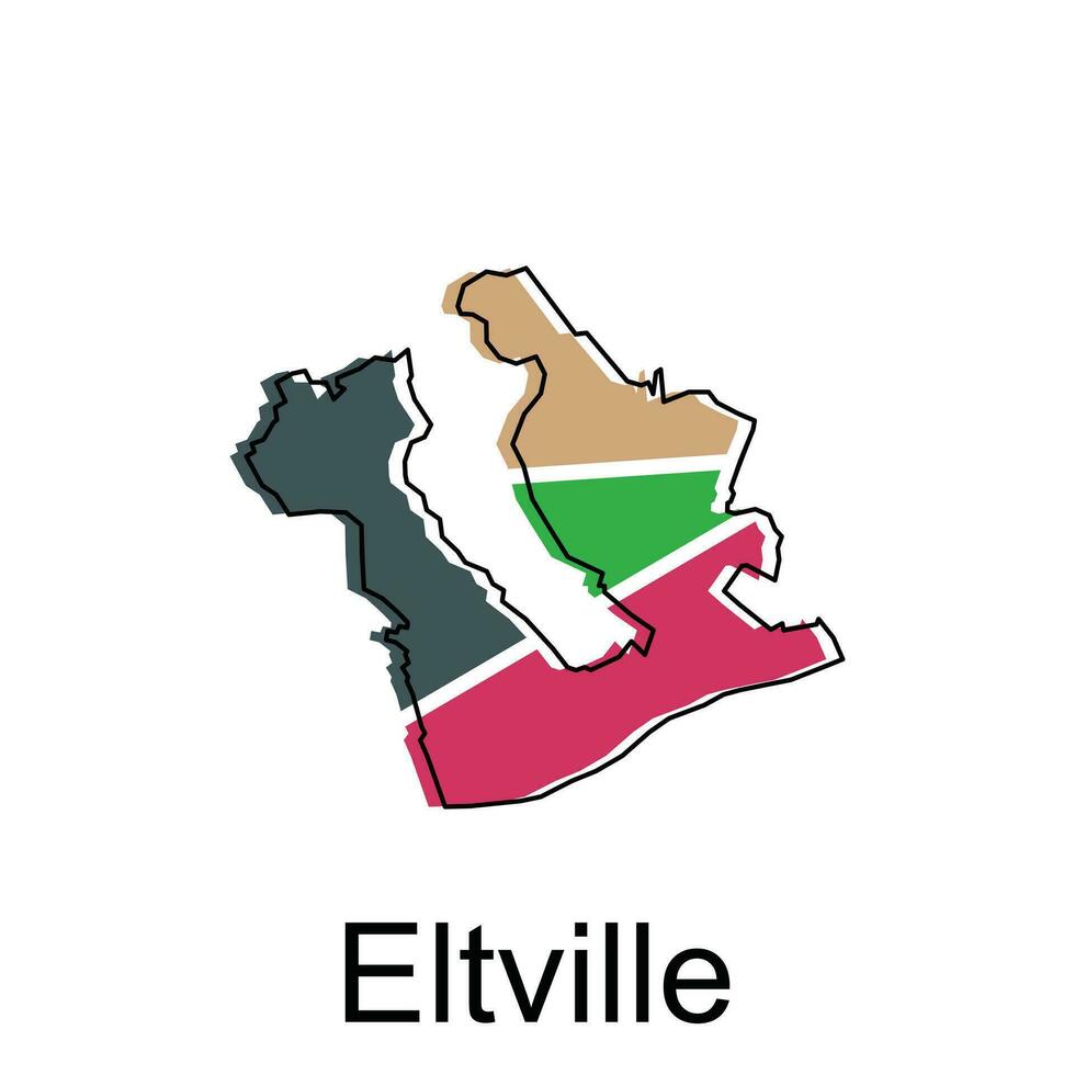 vetor mapa do Elltville moderno contorno, Alto detalhado vetor ilustração Projeto modelo
