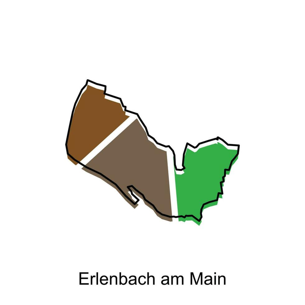 vetor mapa do erlenbach sou a Principal moderno contorno, Alto detalhado vetor ilustração Projeto modelo