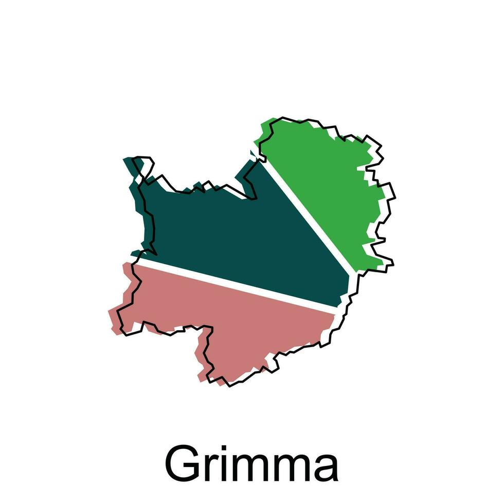 mapa do grimma moderno contorno, Alto detalhado vetor ilustração Projeto modelo, adequado para seu companhia