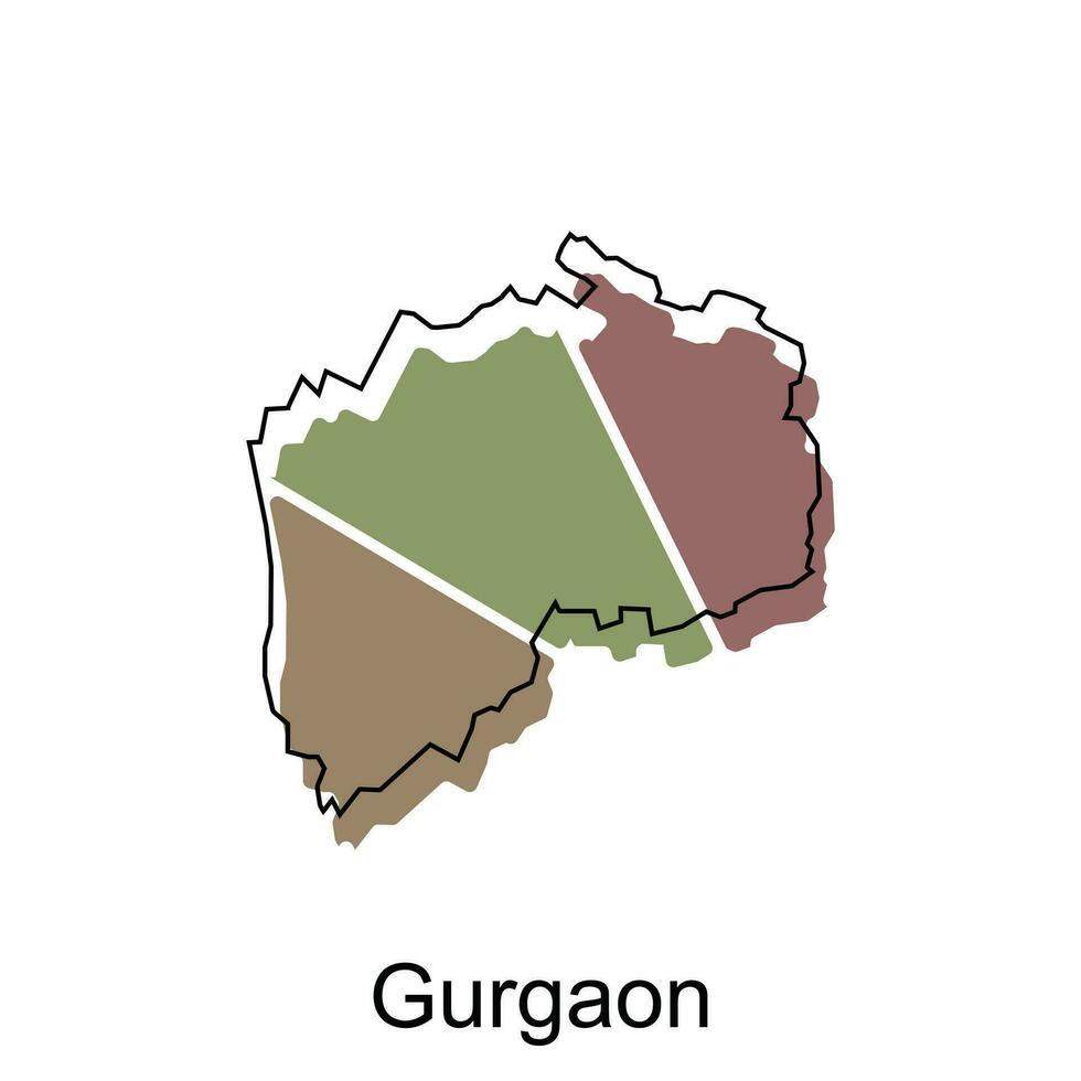 mapa do gurgaon moderno contorno, Alto detalhado vetor ilustração Projeto modelo, adequado para seu companhia