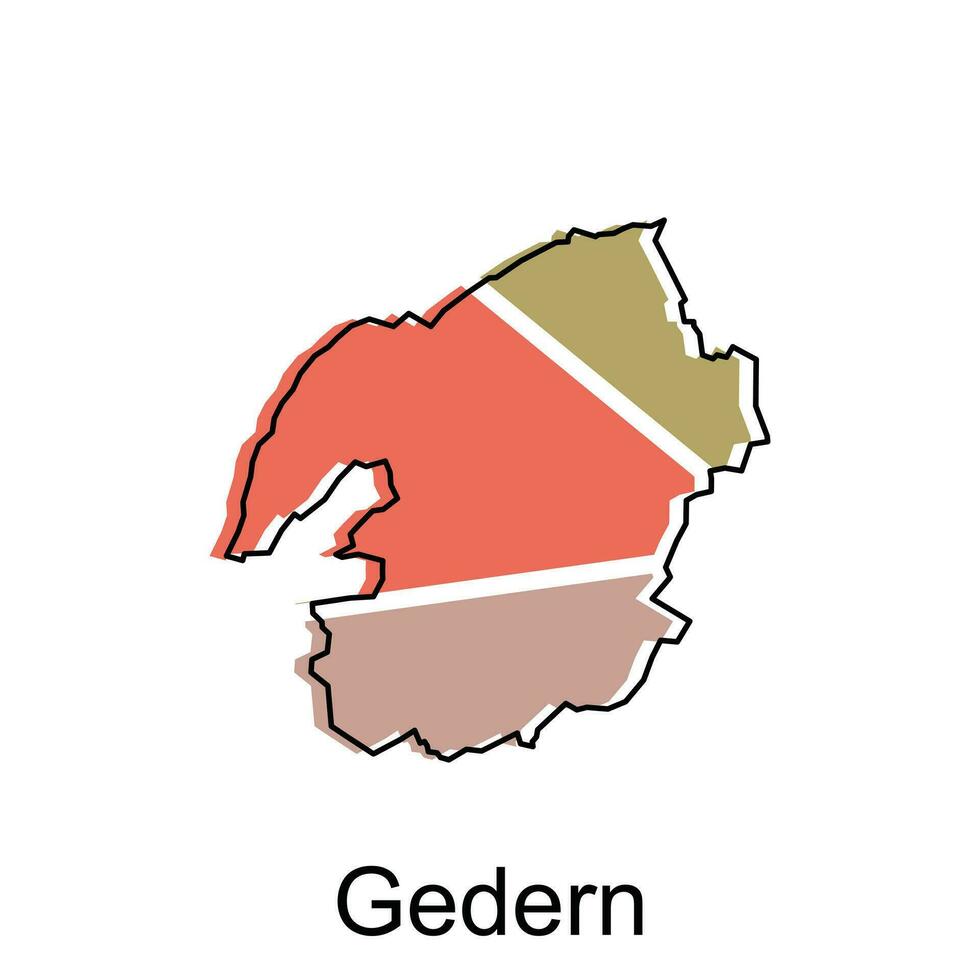 mapa do gedern Projeto modelo, geométrico com esboço ilustração Projeto vetor