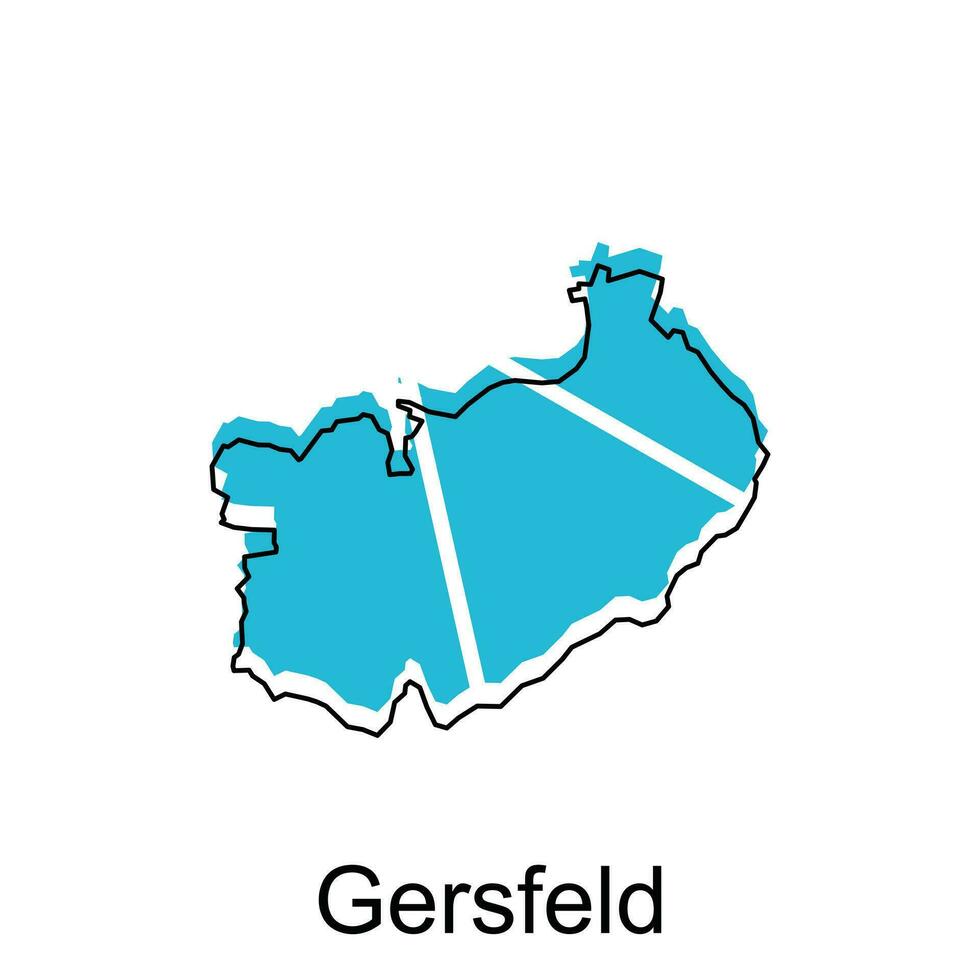 mapa do gersfeld Projeto modelo, geométrico com esboço ilustração Projeto vetor