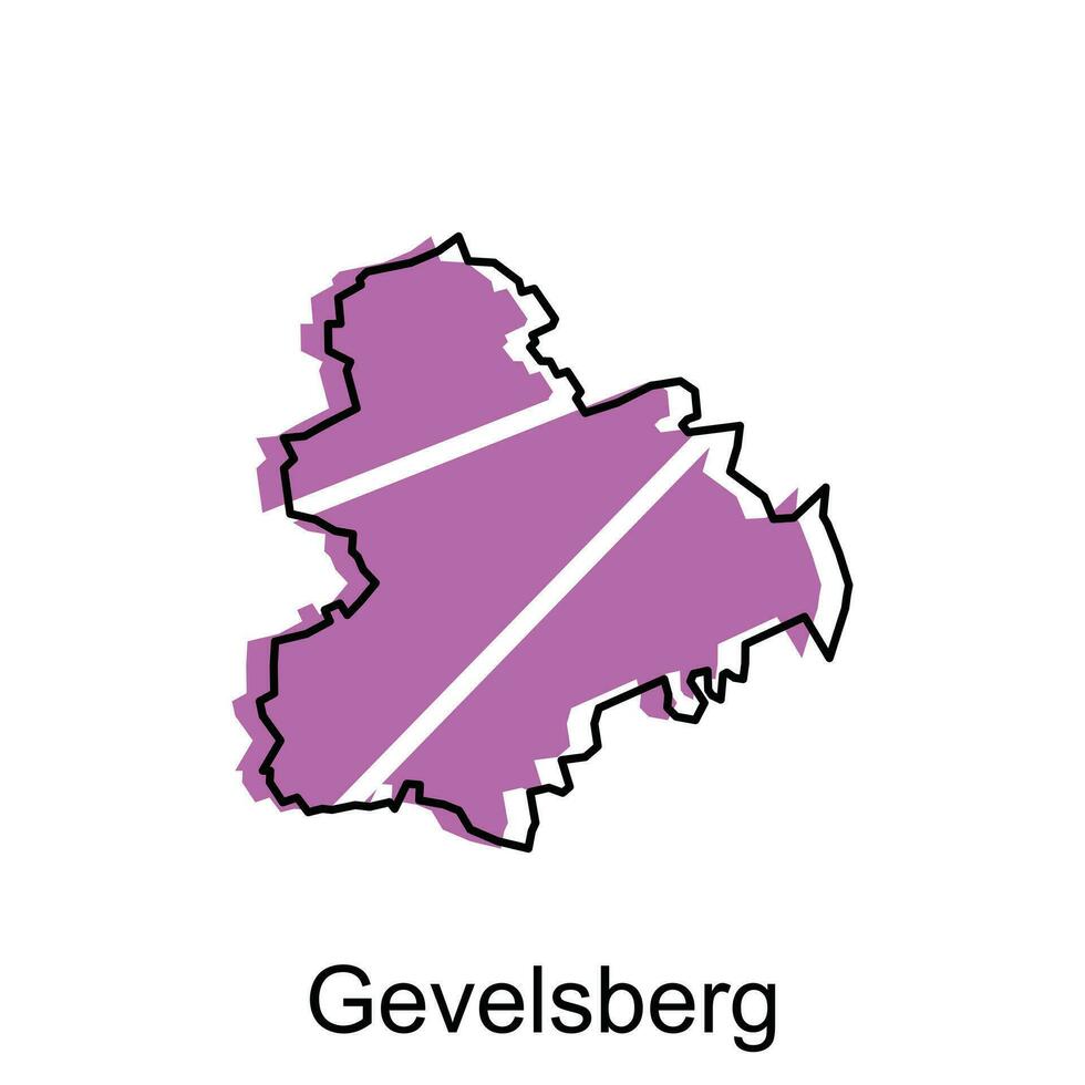 mapa do gevelsberg Projeto modelo, geométrico com esboço ilustração Projeto vetor