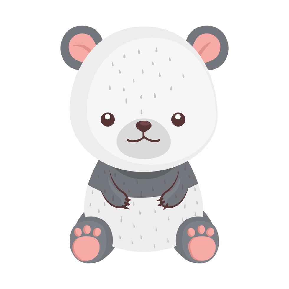 fofo adorável, urso panda personagem animal vetor
