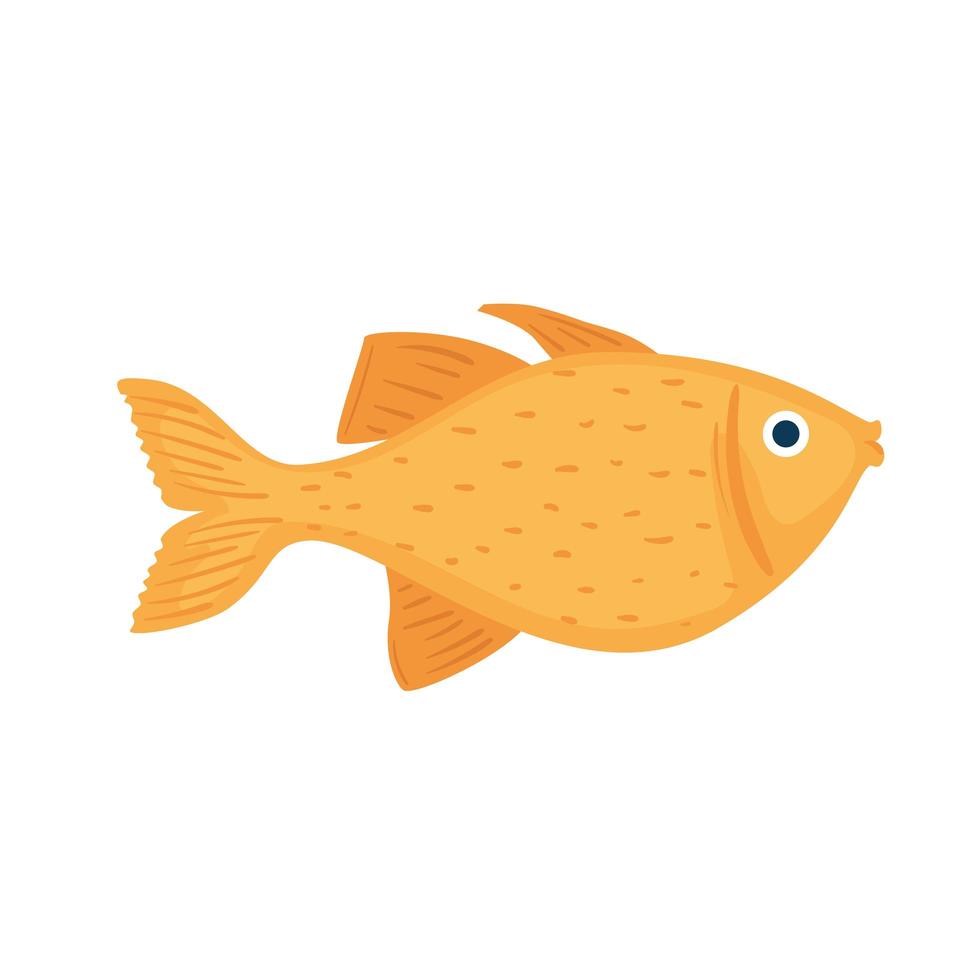 peixe amarelo nadando animal marinho vetor
