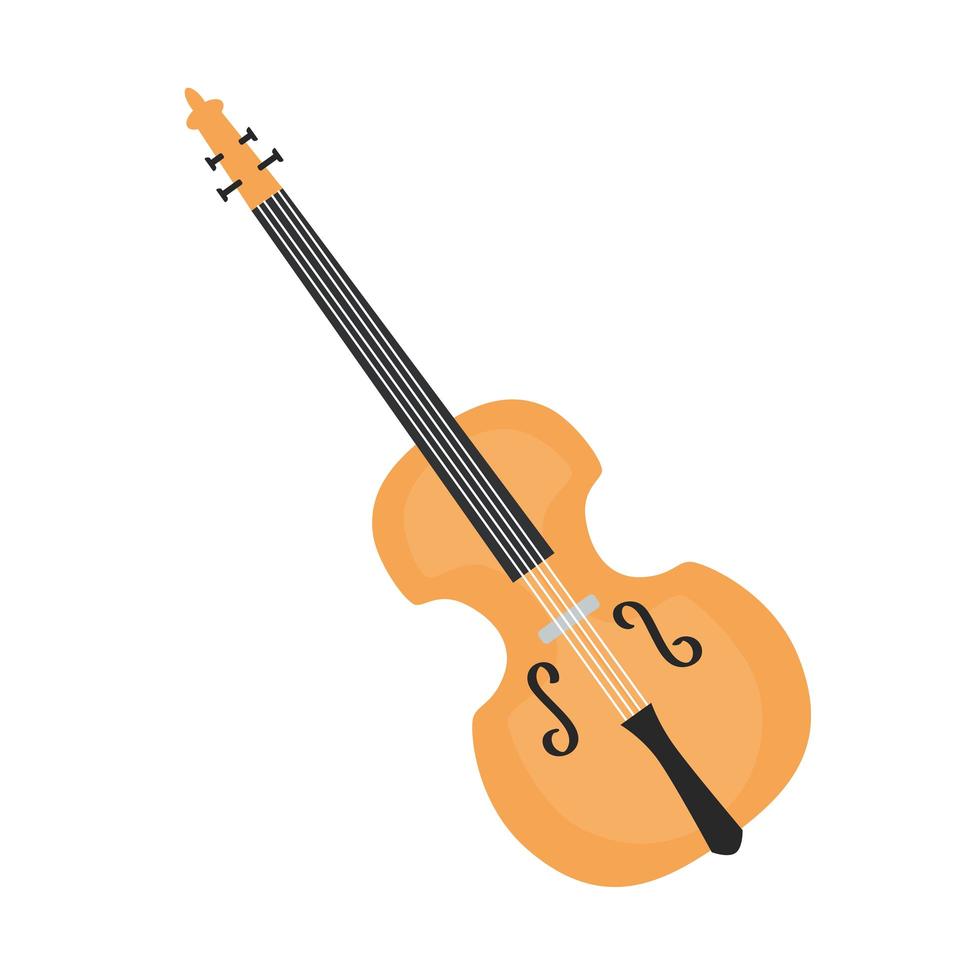 ícone isolado de instrumento musical de violino vetor