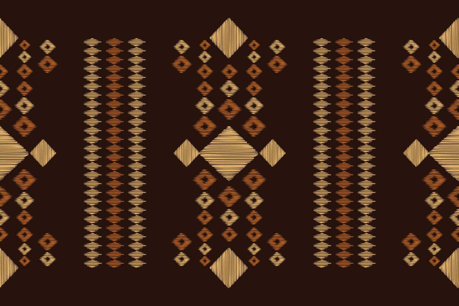 étnico ikat tecido padronizar geométrico estilo.africano ikat bordado Castanho étnico oriental padronizar Castanho fundo. resumo,illustration.texture,papel de parede,quadro,decoração,tapete,motivo. vetor