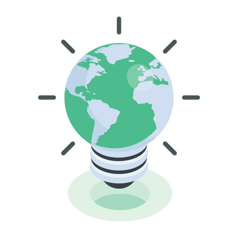 na moda isométrico ícone do global eletricidade vetor