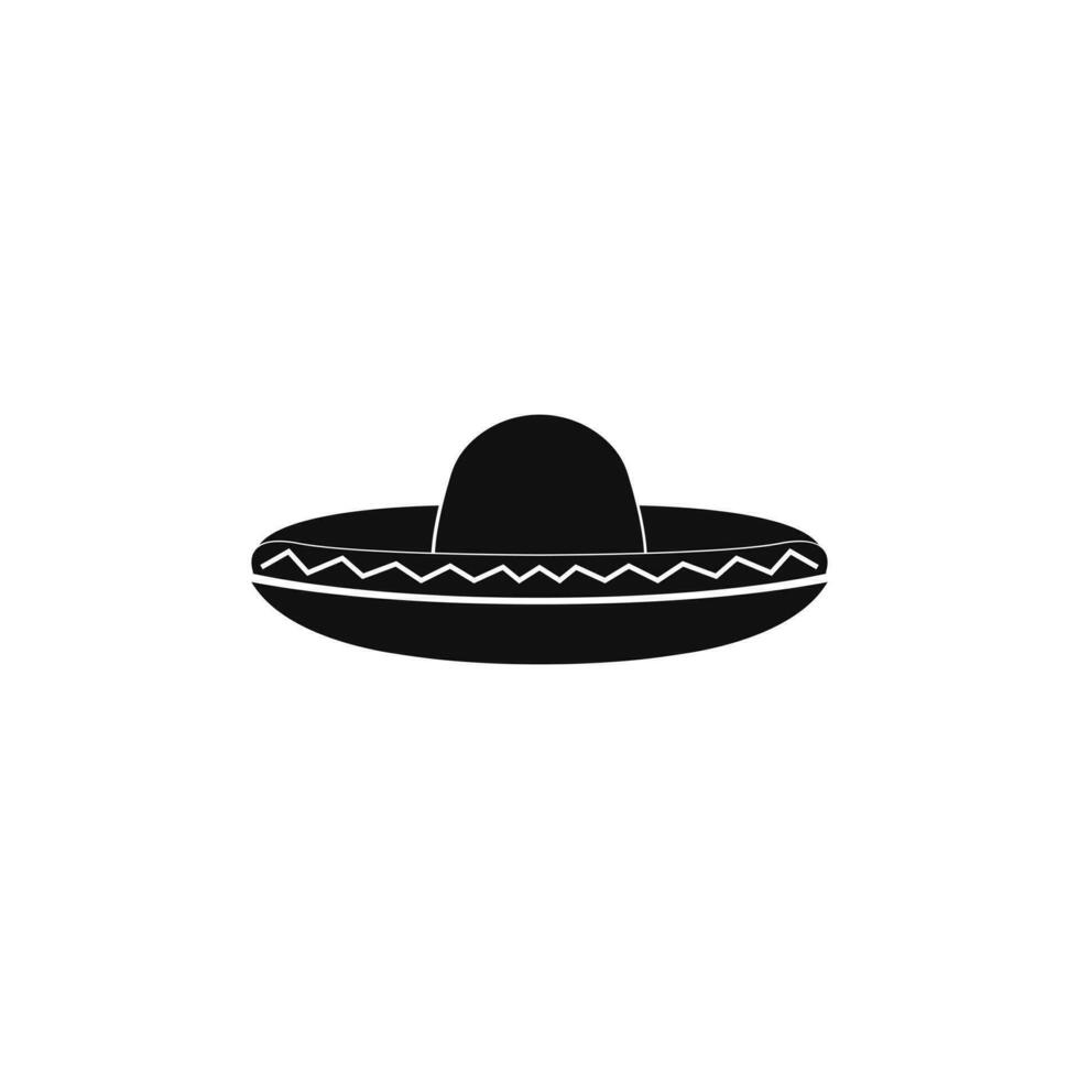 Preto mexicano chapéu sombrero logotipo Projeto vetor