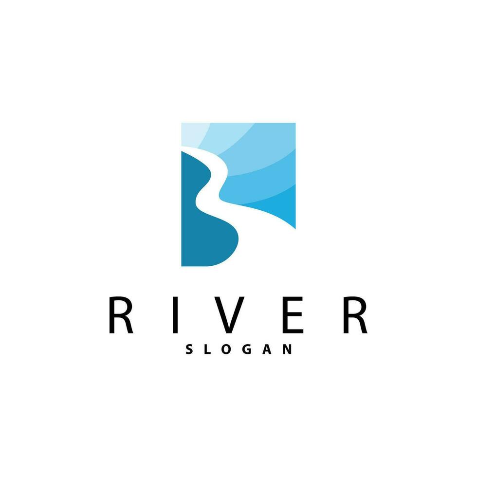 rio logotipo projeto, rio Riacho vetor, ribeirinha panorama ilustração vetor