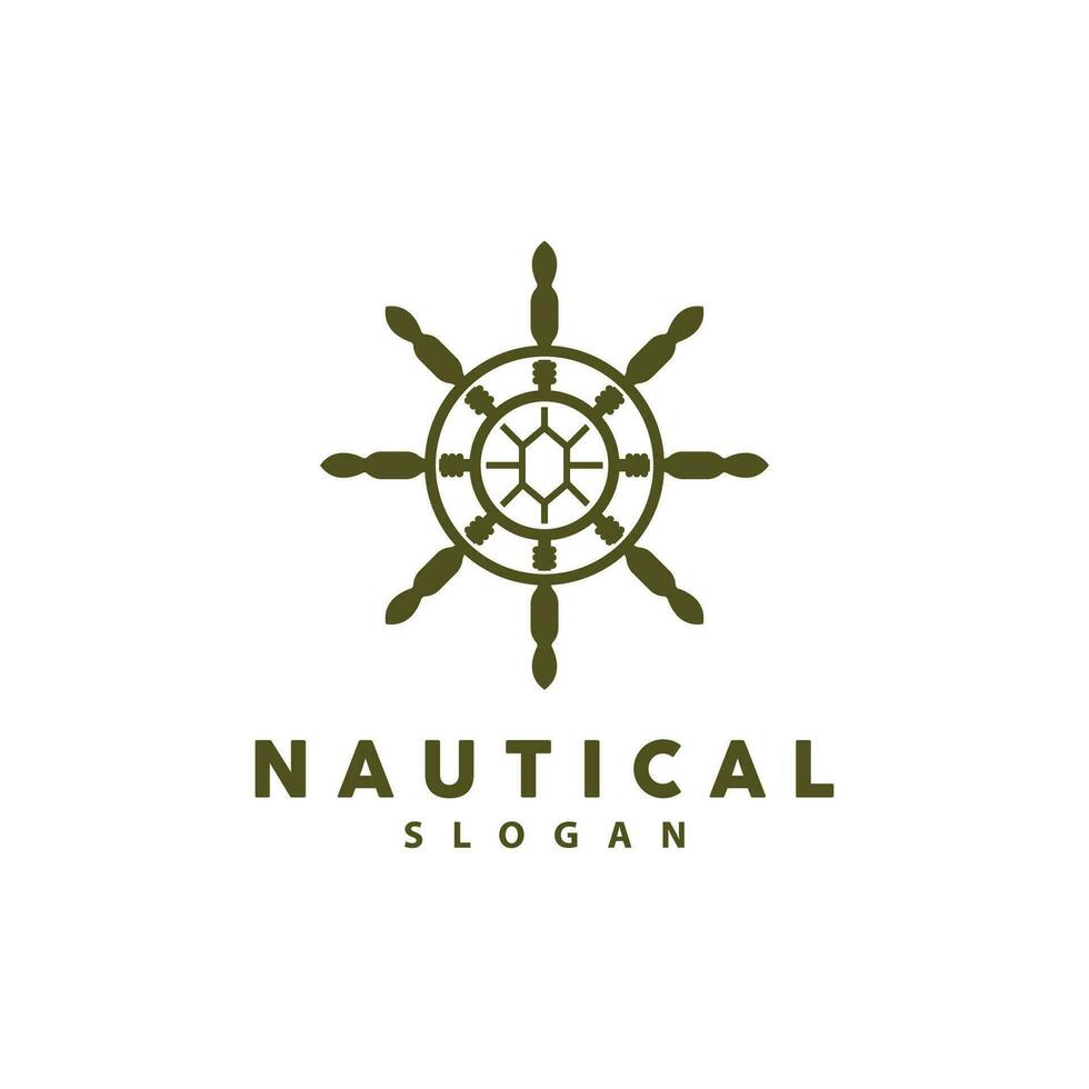 navio leme logotipo, elegante náutico marítimo vetor simples minimalista Projeto oceano Navegando navio