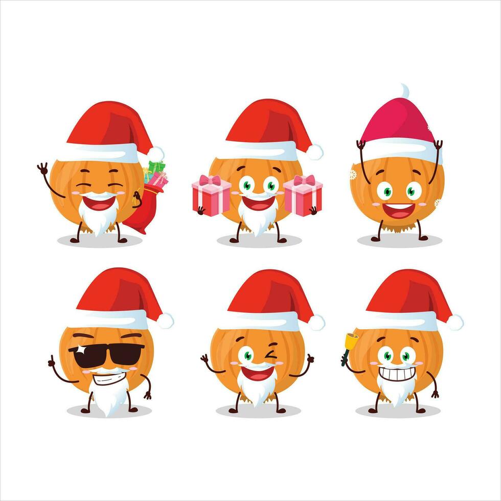 santa claus emoticons com cebola desenho animado personagem vetor