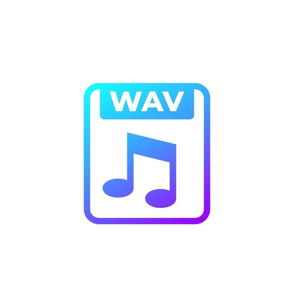 arquivo wav, ícone de formato de áudio sem perdas vetor