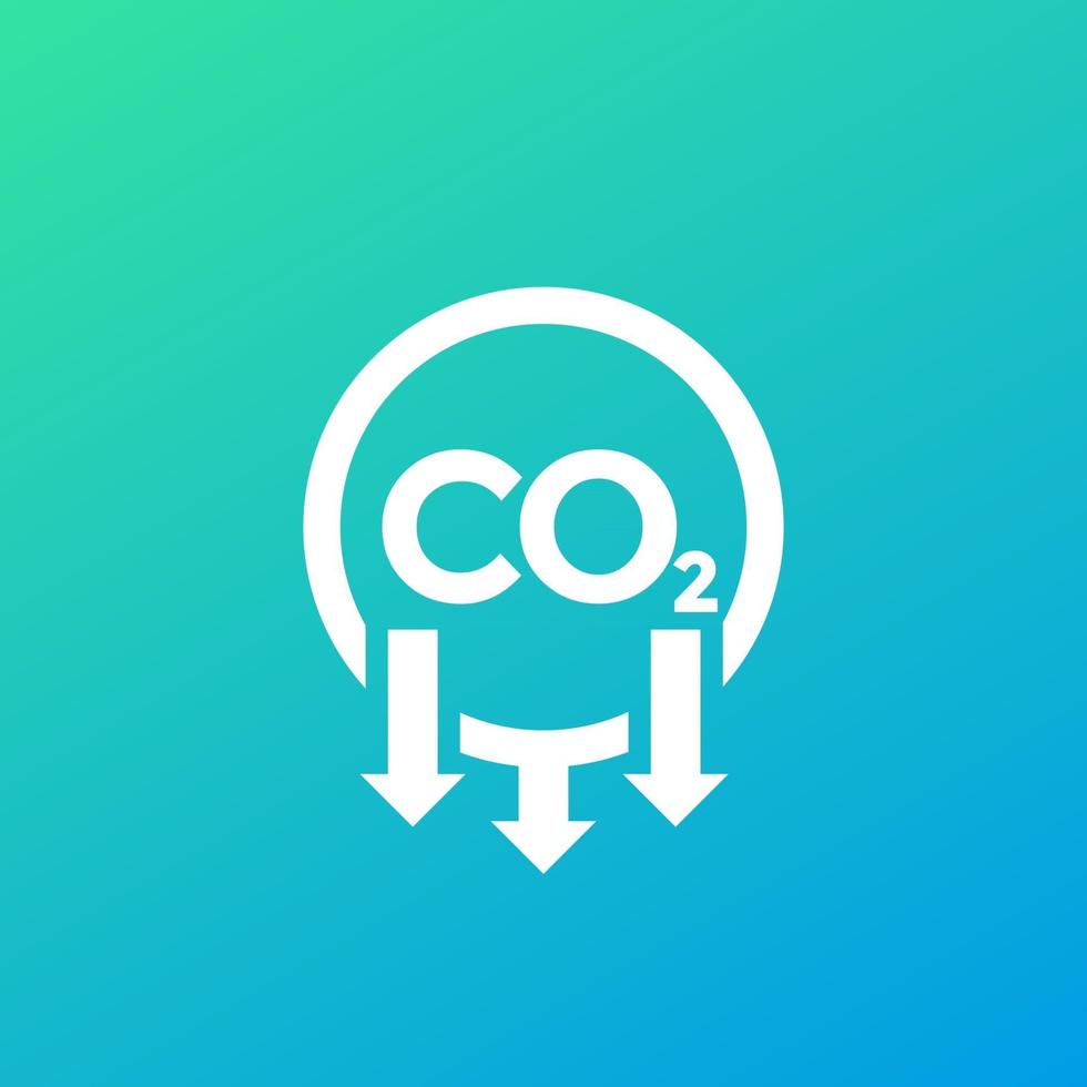 co2, ícone de vetor de redução de emissões de carbono