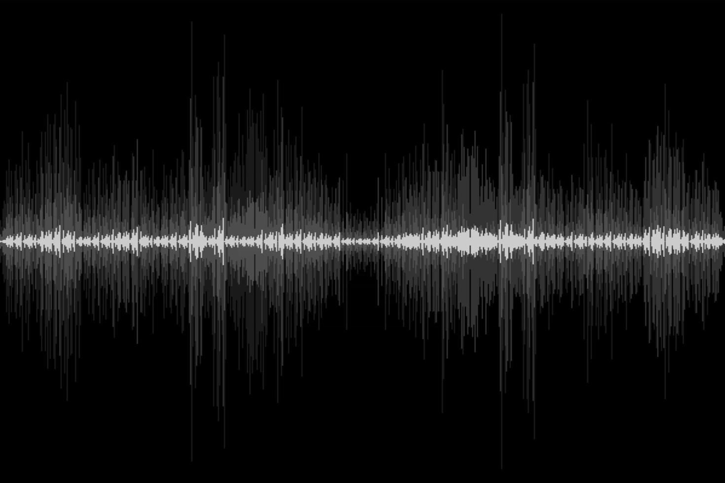ritmo da onda sonora em fundo preto. símbolo de sinal de voz de áudio de movimento abstrato. ilustração vetorial vetor
