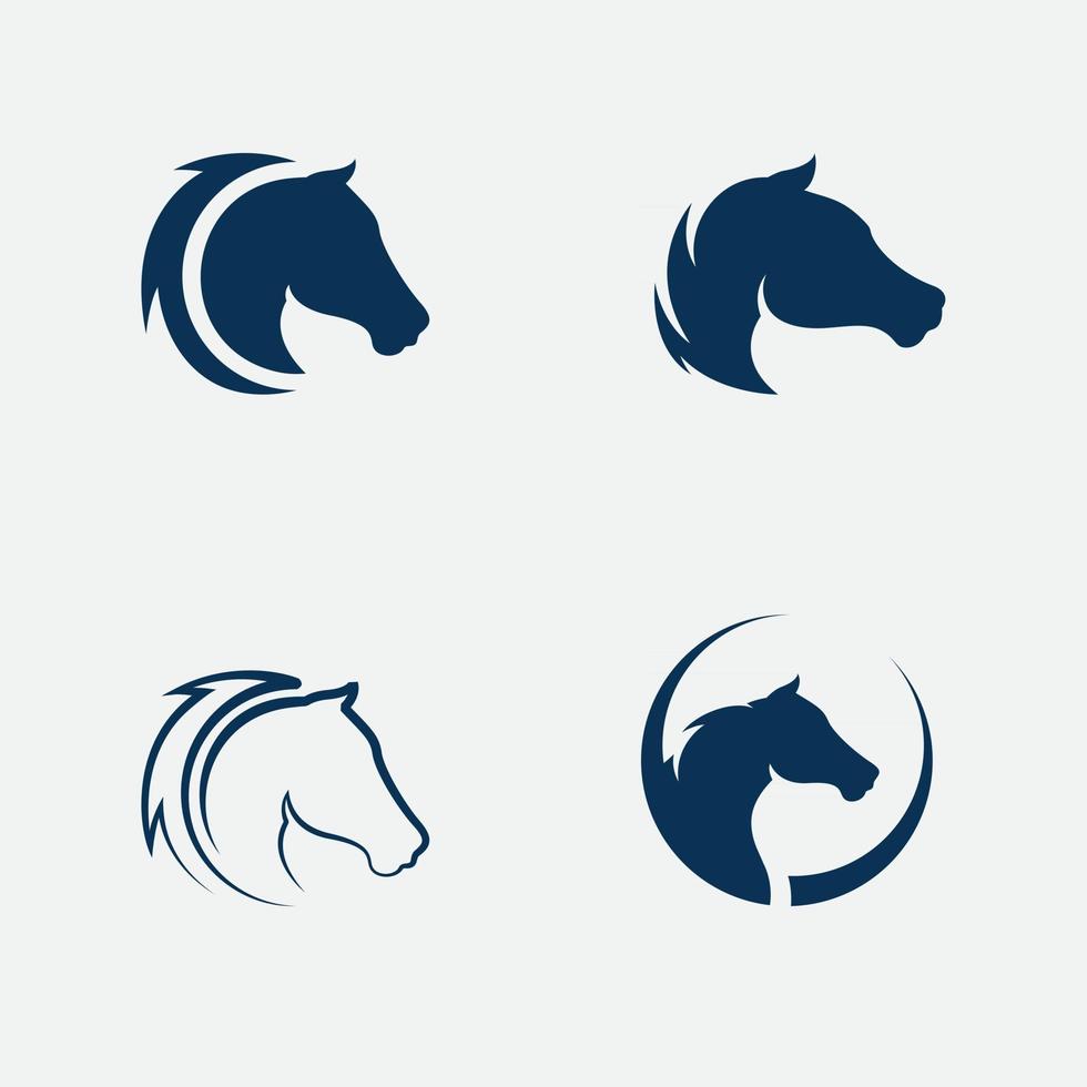 cavalo logotipo modelo ilustração vetorial design vetor