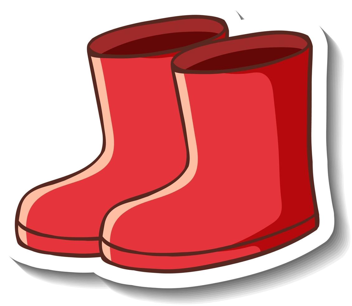 um modelo de adesivo com botas vermelhas isoladas vetor