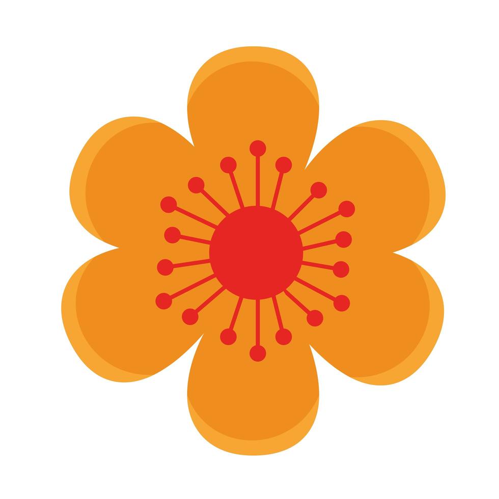 ícone de decoração de planta de jardim de flor amarela vetor