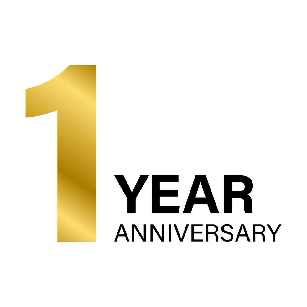 1 ano aniversário ouro ícone vetor para gráfico projeto, logotipo, local na rede Internet, social meios de comunicação, Móvel aplicativo, ui ilustração
