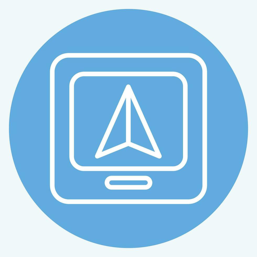ícone GPS máquina. relacionado para poupar partes símbolo. azul olhos estilo. simples Projeto editável. simples ilustração vetor