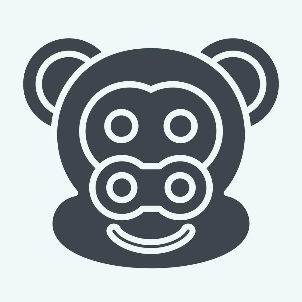 ícone macaco. relacionado para animal símbolo. glifo estilo. simples Projeto editável. simples ilustração vetor