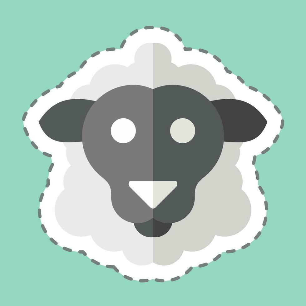 adesivo linha cortar ovelha relacionado para animal símbolo. simples Projeto editável. simples ilustração vetor