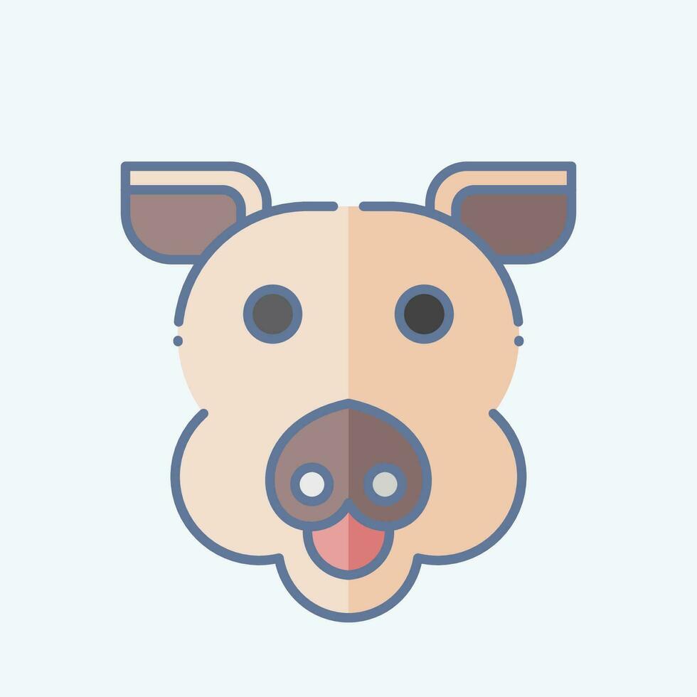 ícone porco. relacionado para animal símbolo. rabisco estilo. simples Projeto editável. simples ilustração vetor