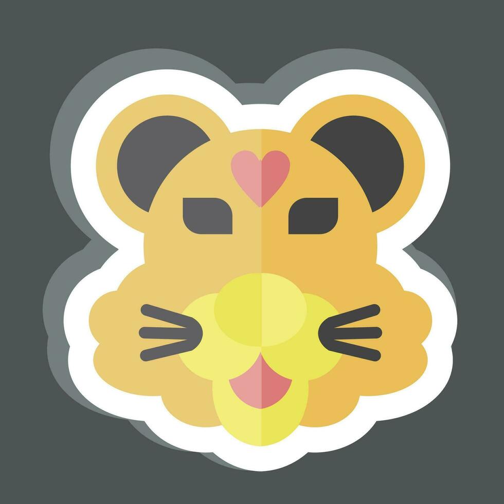 adesivo tigre. relacionado para animal símbolo. simples Projeto editável. simples ilustração vetor
