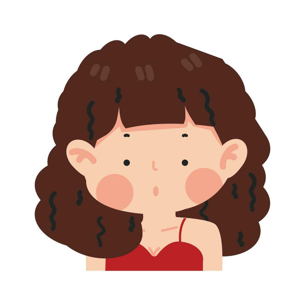 fofa desenho animado menina face vetor