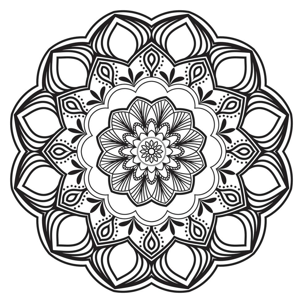 mandala de flores. elementos decorativos vintage. padrão oriental, ilustração vetorial. Islã, árabe, indiano, marroquino, espanha, turco, paquistão, chinês, místico, motivos otomanos. página do livro para colorir vetor