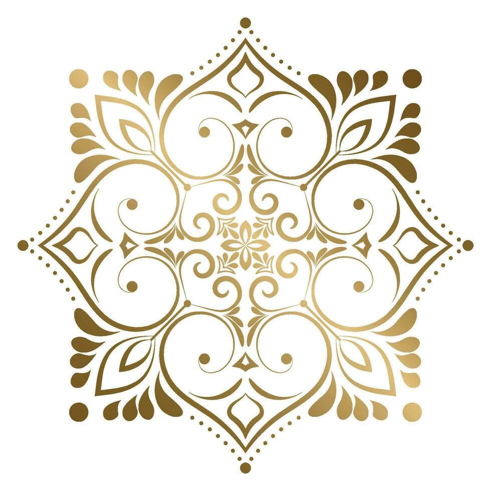 oriental padronizar com arabescos e floral elementos. tradicional clássico ornamento. dourado e branco padronizar vetor