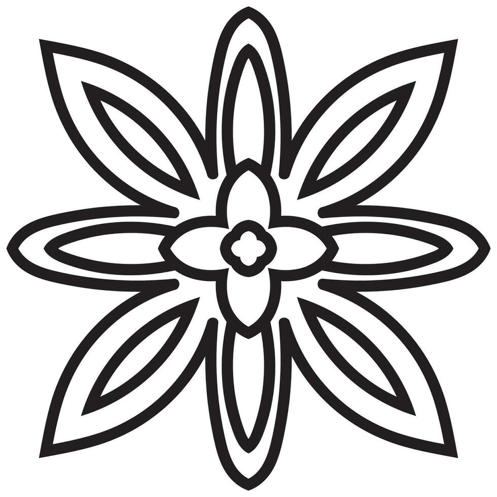 islâmico Estrela linear flor. fino linha ilustração. muçulmano arte. contorno símbolo. vetor isolado esboço desenhando