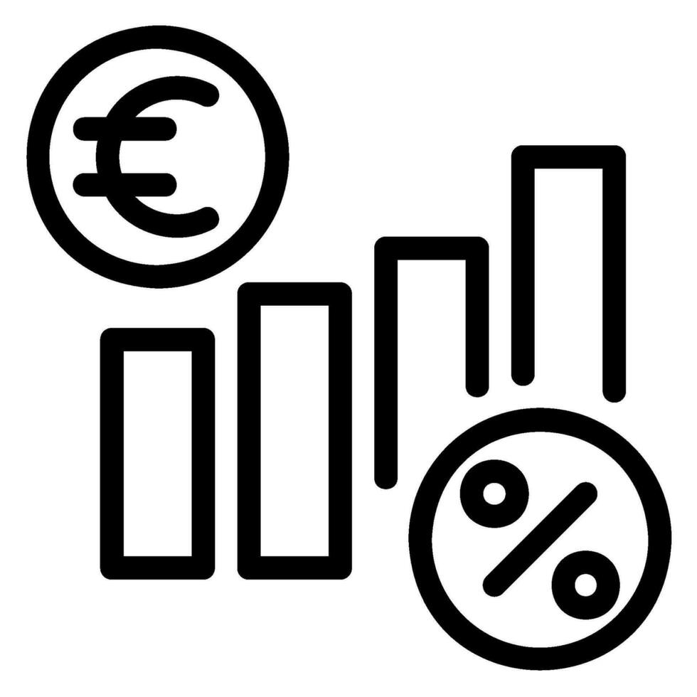 ícone de linha de taxa de juros vetor