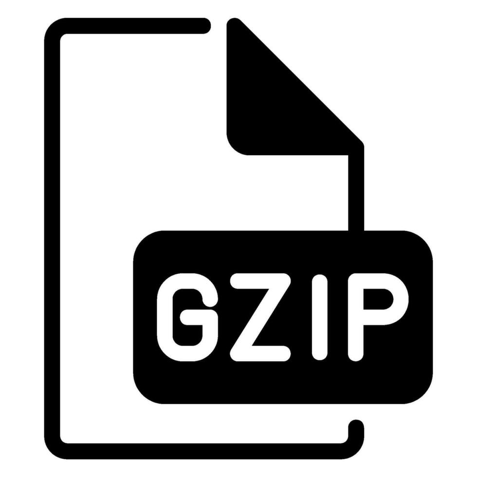 gzip glifo ícone vetor