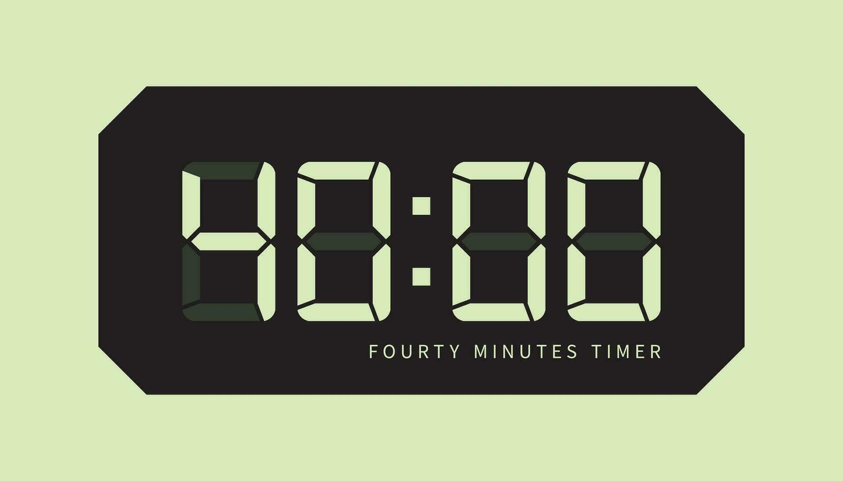 40. min lcd digital relógio, mostrando quarenta minutos estado. cozinhando tempo, cronômetro, contagem regressiva indicação vetor
