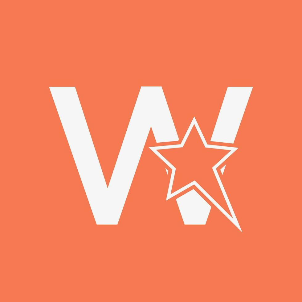 Estrela logotipo em carta W. comovente Estrela símbolo vetor modelo