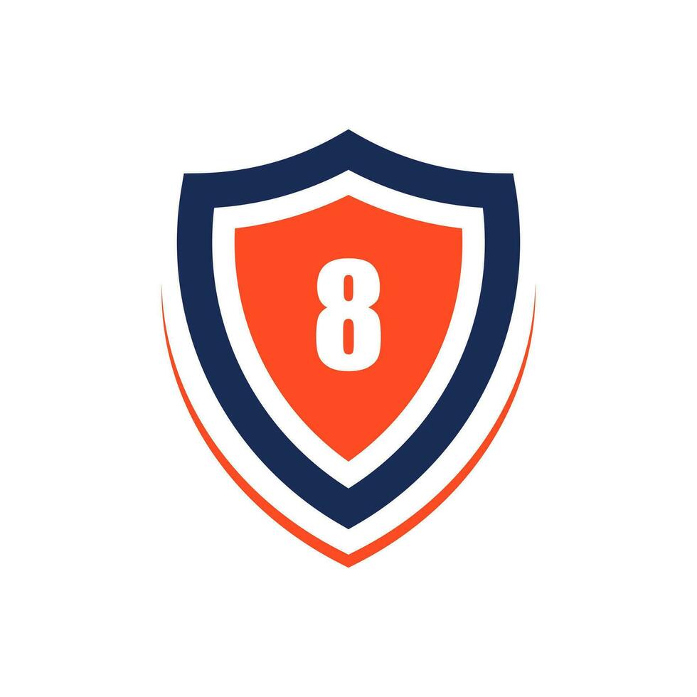 número 8 forma proteção logotipo Projeto vetor