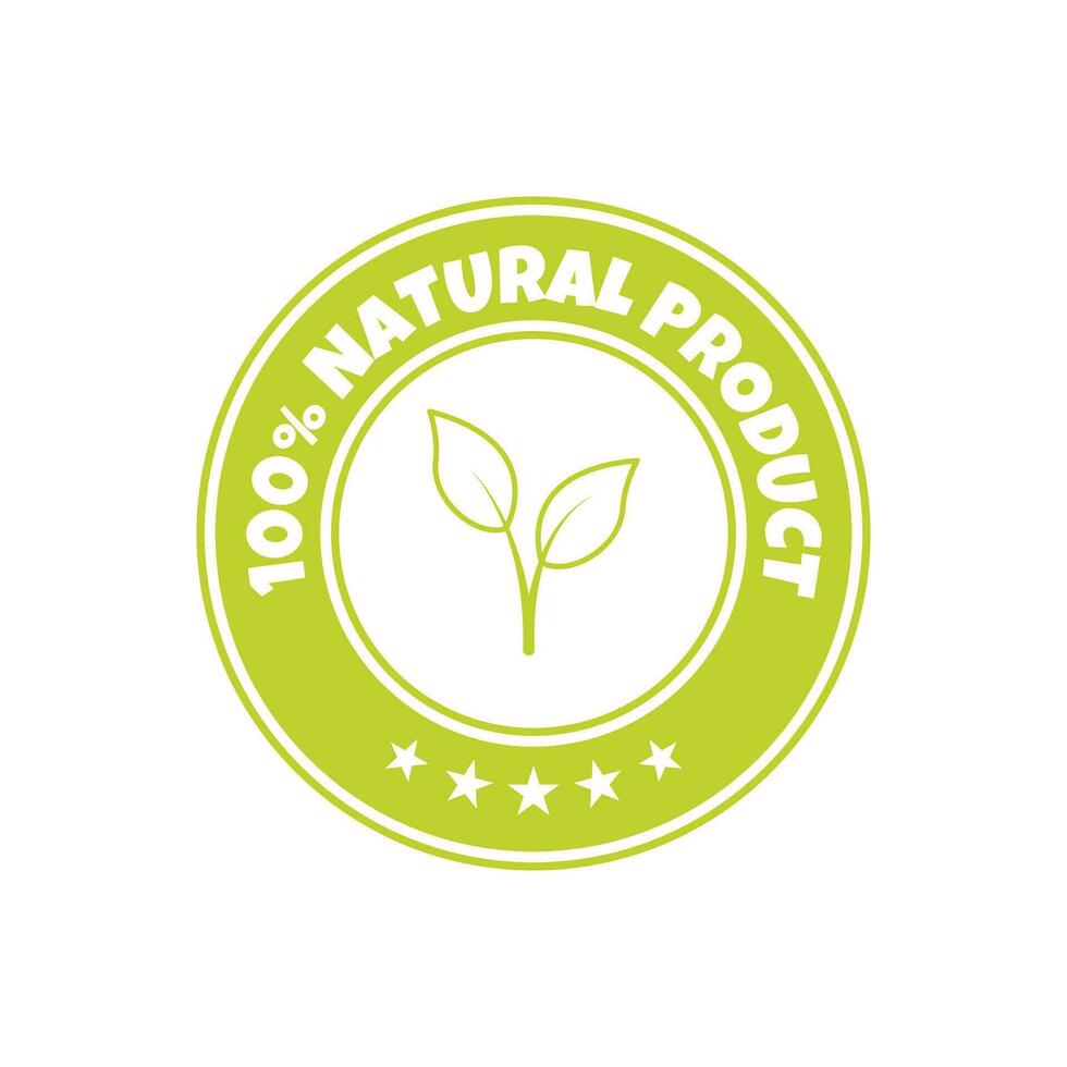 natural produtos adesivo, rótulo, crachá e logotipo. ecologia ícone. logotipo modelo com verde folhas para orgânico e eco amigáveis produtos. vetor ilustração