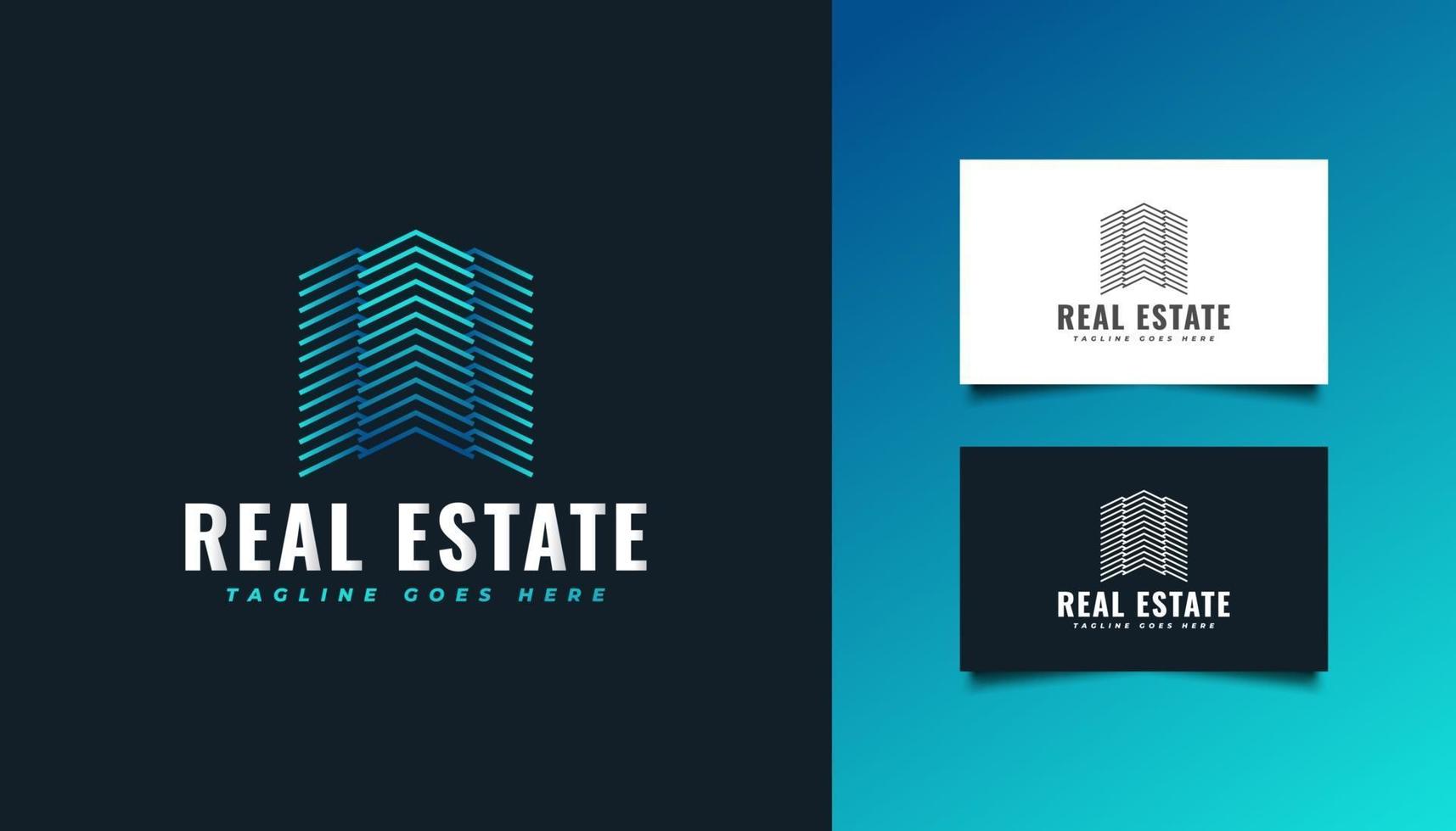 logotipo imobiliário em linha de estilo com conceito simples e minimalista. construção, arquitetura, construção ou logotipo da casa vetor