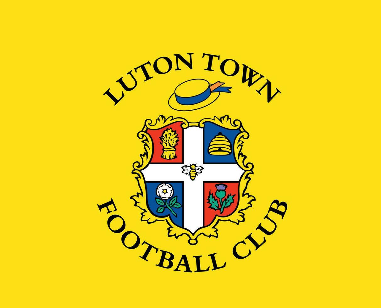 luton Cidade clube logotipo símbolo premier liga futebol abstrato Projeto vetor ilustração com amarelo fundo