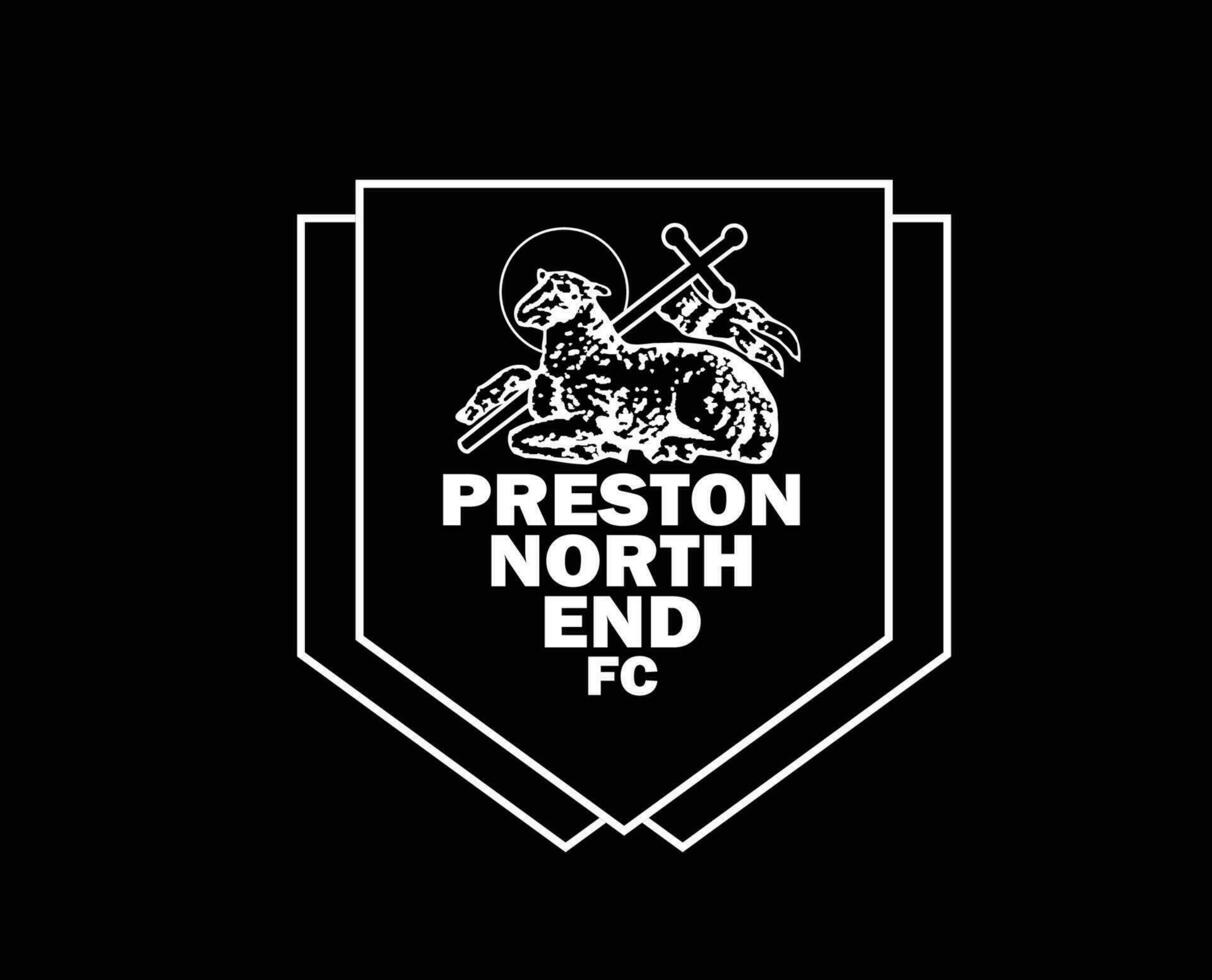 Preston norte fim clube logotipo símbolo branco premier liga futebol abstrato Projeto vetor ilustração com Preto fundo