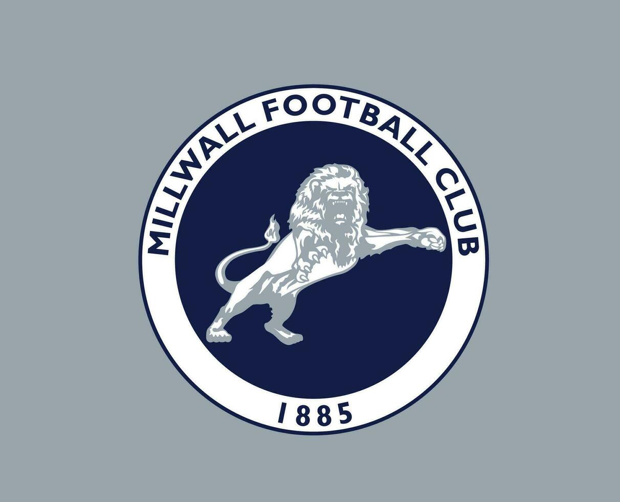 millwall fc clube logotipo símbolo premier liga futebol abstrato Projeto vetor ilustração com cinzento fundo